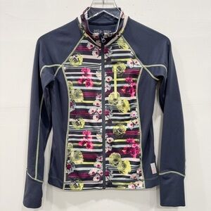Zella Girl Grey Printed Sporty Jacket Full Zip XL 14/16